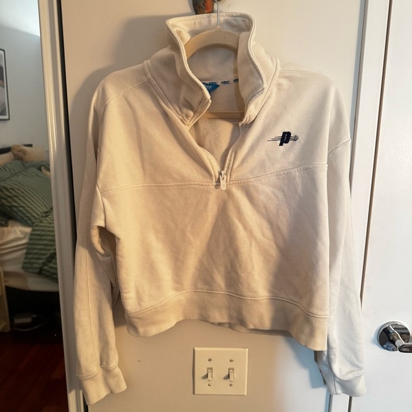 PRINCE Off White Quarter-Zip Pullover Sweatshirt - Picture 2 of 5